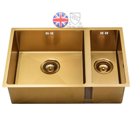 Buy Nano PVD Gold Undermount Stainless Steel Kitchen Sink Without Faucet at wholesale prices