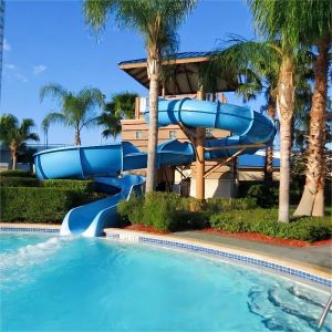Outdoor Playground Swimming Pool Equipment Fiberglass Spiral Slide