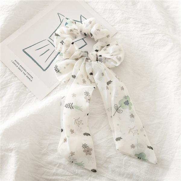 Korean knot bow large colon scrunchie women's ponytail hair streamer Chiffon fabric scrunchie headpiece