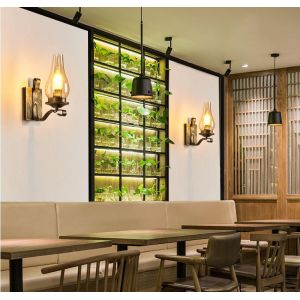 Retro industrial light iron wall lamp creative restaurant corridor bedroom