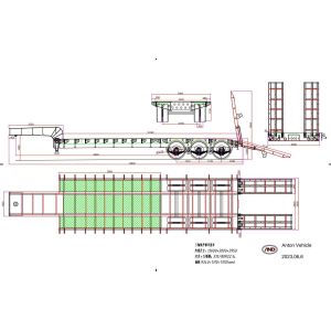 3axle 80ton Heavy Duty Gooseneck Hydraulic Ramp Lowbed Trailer with Customizatio
