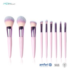 China BSCI 9pcs OEM Pink Makeup Brush Set For Concealer on sale