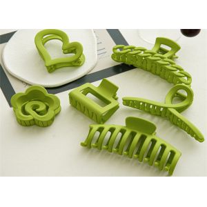 China Summer mint green flower heart resin grasping hair clipper accessories cross hollow hair clip hair long shark clip on sale