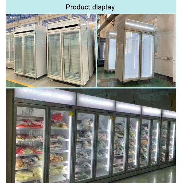 Upright Supermarket Refrigerated Showcase Glass Door Beer Beverage Cooler Refrigerator Chiller