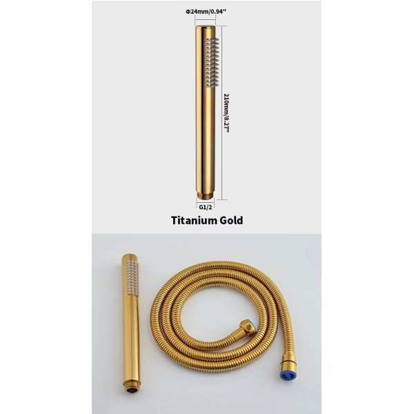 Cylinder-shaped handheld showerhead shower: Spray with a showerhead hose