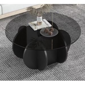 Simple Light Luxury Solid Wood Acrylic Coffee Table Living Room Round Tea Table