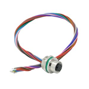 IEC 61076-2-104 Compliant M12 Waterproof Connector with Front Panel Mount and