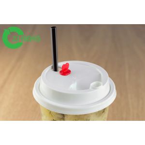 Dessert Cup Plastic Drink Lids Durable With Transparent Clear Plug PP Material