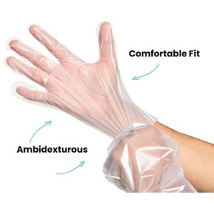 Practical high quality transparent disposable hdpe vinyl pe glove thickened