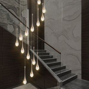 China Modern staircase chandelier for living room crystal loft long hanging lamp guzhen lighting(WH-NC-61) on sale