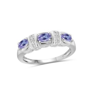 With 925 Sterling Silver Rhodium Tanzanite Engagement Ring