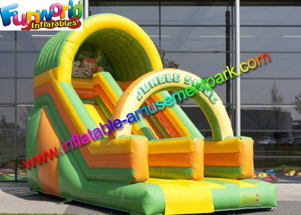 Buy Kids Commercial Inflatable Slide , Jungle Tree Inflatable Cartoon Dry Slides at wholesale prices