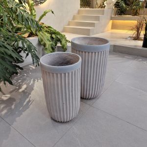 Fiber Clay Planter Frost Resistant And Drainage Holes Low-Maintenance Gardening