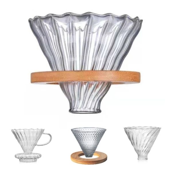 Plastic Type Round Transparent Glass Pour over Coffee Dripper for Modern Design Style