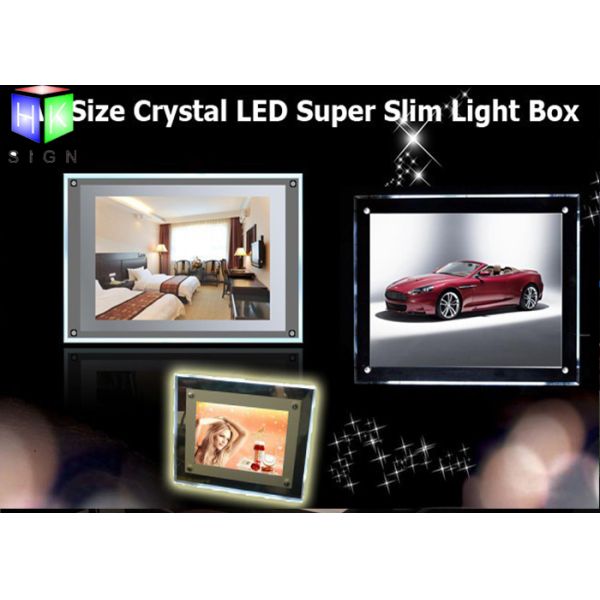 Custom Menu Slim Crystal LED Light Box Backlit Acrylic Sheet Wall Mounting