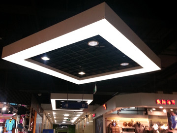 Industrial Rectangle Linear Light Aluminum LED Linear Pendant Light