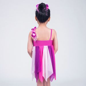 Three Tier Color Modern Dance Costumes / Lyrical Dance Wear Floral Band Across