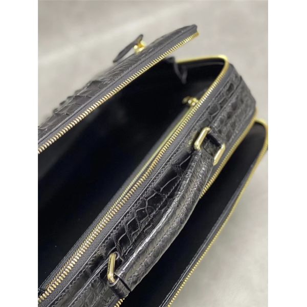 Exotic Alligator Leather Zipper Closure Men's Portfolio Bag Working Briefcase Genuine Crocodile Skin Male Handbag