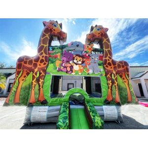 Logo Custom Giraffe Bounce House For Party Rental Business