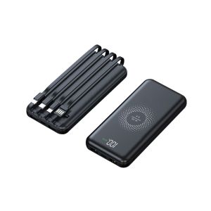 4 Cable With One Body Plastic Power Bank Lithium Battery Superspeed