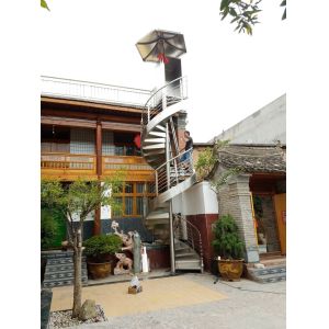 Spiral StaircaseVH04S Spiral Stainless Steel Stair Tread Beech Curved Glass