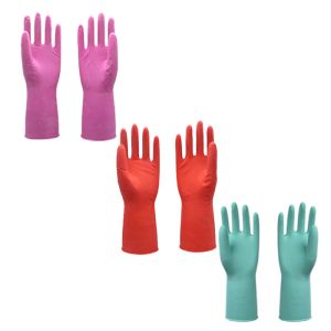 Waterproof Easier Removal Flock Lined Dishwashing Gloves