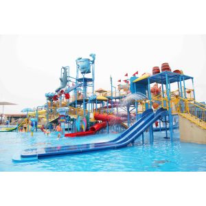 Amusement Water Fortress with Adult Water Slide / Children Waterslide
