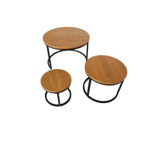 3 Set Of 18mm 70x48mm Round Wood Dinning Table