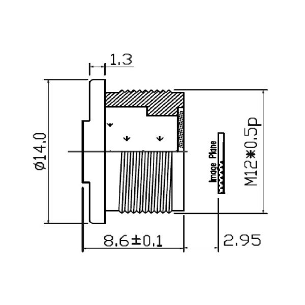 1/2.5" 5.9mm F2.2 ,5Megapixel Low distortion less than 1%, S mount ,CCL125059MPF