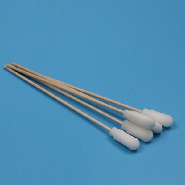 15cm Disposable Wooden Stick Sponge Stick Medical Foam Swab Applicator With