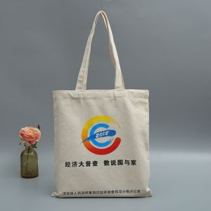 China Premium Fashionable Printed Reusable Cotton Shopping Bags With Promotion Logo on sale