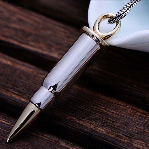 Sterling Silver Men Necklace with Pendant and Wheat Chain(XH052884W)