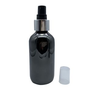 Electroplating Black Glass Boston Round Bottles 2oz Tincture Bottles SGS