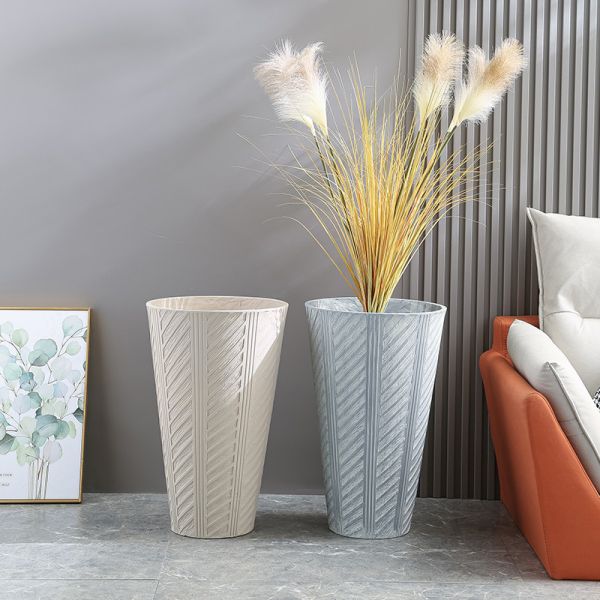 Buy High Durability Powder Coated Fiber Clay Planter For Cottage at wholesale prices