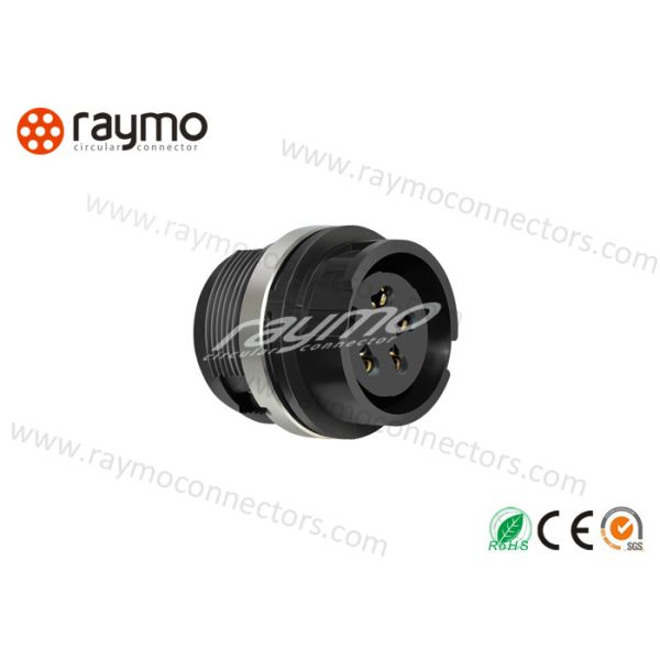 Fixed Socket Threaded Electrical Connector , Panel Mount Connector Bayonet