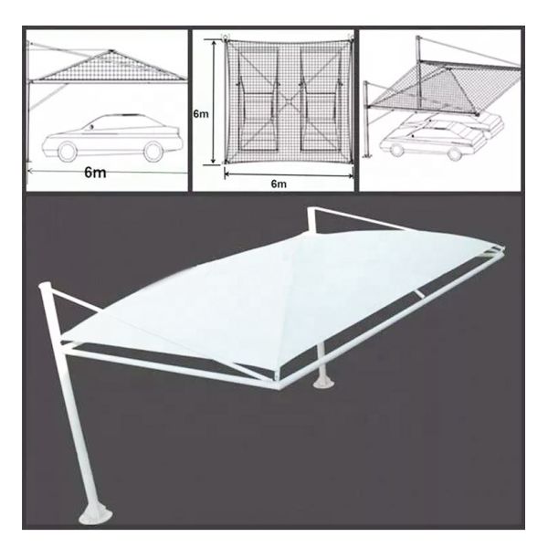 Cheap Car Roof Awning HDPE Fabric Large Size Car Park Awnings For Sale