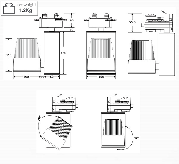 Wholesale Hot Sale 20W Aluminum COB Led Track Lighting CE &lamp; ROHS