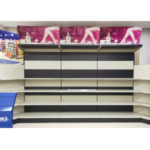 Large Capacity Supermarket Shelf Rack With Advertisement Board Easy To Assemble