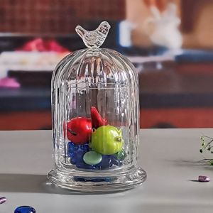 Quality Customized Color Glass Cloche Jar with Bell Dome Glass Lid For Candle Wax for sale