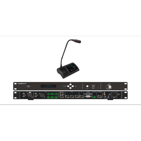 Black Desktop Conference Microphone Vissonic Voting Delegate Unit / Meeting Room