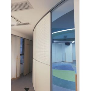 Laminate Melamine Finish Movable Wall Partitions With Ceiling Wheels / Folding