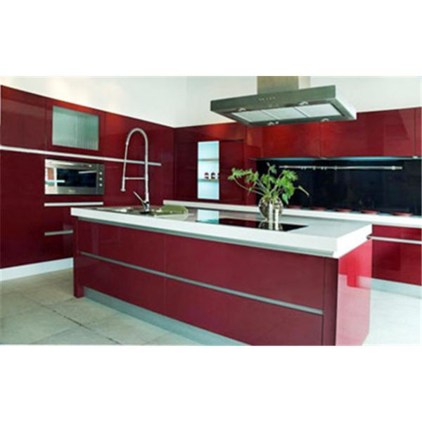 Red High Glossy Modern Kitchen Cabinet Doors Replacement With E1/E2 MDF Board