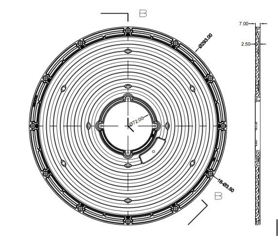 293mm Sensor High Bay Light Lens 90 Degree IP65 Durable SMD 2835