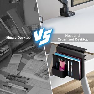 Steel Hanging Desk Organizer for Neat and Tidy Desk Space Under Desk Storage