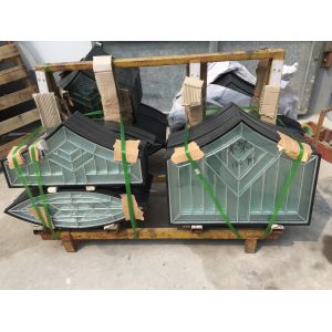 Quality decorative door glass with zinc caming for sale