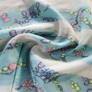 80s Women Suit Fabric Digital Printed 20d Chiffon Polyester Spandex