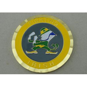 China Brass Die Stamped Fighting IRIS Personalized Coins , Diamond Cut Edge And Box Packing on sale