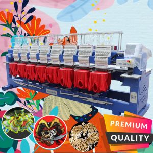 Best dahao cheapest holiauma 8 head embroidery machine china best industrial embroidery machine for cap t-shirt flat 3d