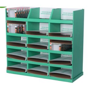Economical BE Flute Racking Cardboard Candy Display Matt Glossy