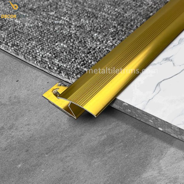 Buy Gloss Gold Z Bar Flooring Profile Carpet Transition Strip With Glue at wholesale prices